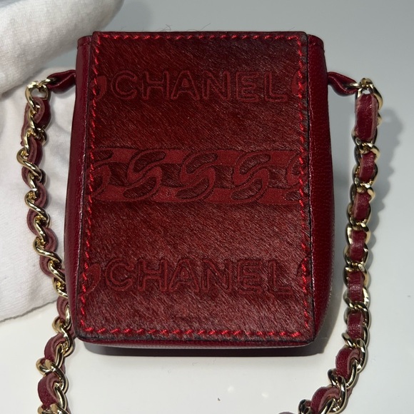 Chanel CC Logo Pony Hair Crossbody Cigarette Holder Case Bag Purse - Picture 4 of 13